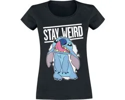 Lilo & Stitch Stay Weird Dames T-shirt - zwart - S