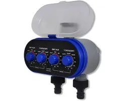 Automatische Watertimer - Dubbele Uitgang - Besproeiingscomputer voor 2 Zones - Instelbare Irrigatie 1-120 Min - Waterdicht ABS - Tuinbewatering Timer - Digitaal & Handmatig