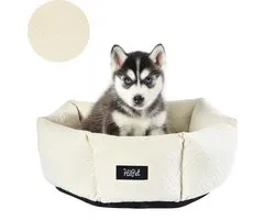 HiPet® Lit pour chien / Coussin pour chien – Lit pour chat / Lit pour chien avec tissu imperméable (57x52x17 cm) - Beige