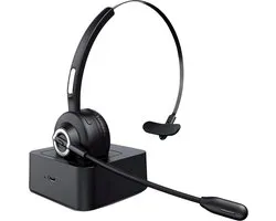 Casque sans fil Nince avec microphone – Casque Bluetooth – Sans fil – Casque avec microphone – Pour ordinateur portable, PC et smartphone – Noir
