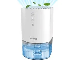 Déshumidificateur Auronic - Déshumidifie 240ml par jour - Réservoir d'eau de 900ml - Silencieux - Absorbeur d'humidité pour salle de bains, chambre, garde-robe - Dehumidifier - Blanc