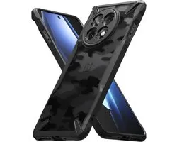 Ringke Fusion X | Étui adapté au OnePlus 13R | Couverture verso | Norme militaire | Camo Zwart