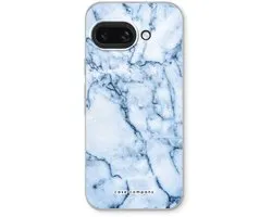 Étui Case Company® pour Google Pixel 9A - Marbre Blauw - Coque souple - Protection intégrale et protection des bords de l'écran