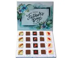 Fijne Vaderdag cadeau- Chocoladecadeau voor papa - Father's day gift - Handgemaakte chocolade - Fairtrade Chocolade - Brievenbuspakket - Natuurvriendelijke geschenkdoos