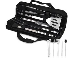 Famanu Barbecue Gereedschapset, Roestvrij Stalen Accessoires Met Opbergzakken, Professionele Grillgereedschap Voor Halloween En Kerstmis