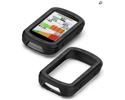 Beschermhoes + Tempered Glass Screenprotector voor Garmin Edge 540 / 840 – Siliconen Hoesje voor Fietsnavigatie – Schokbestendig – Zwart