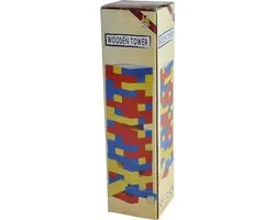 Houten tumblin tower kleuren - 29x7,5x7,5 cm.