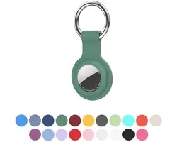 JUALL AirTag Porte-clés - AirTag Hanger - AirTag Case - Convient pour Apple AirTag - Siliconen Vert