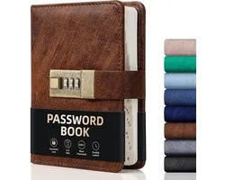 Record Books with Lock, WEMATE Password Book with Tabs, Internet Address and Password Organizer Log Book with Lock, Password Keeper Journal Notebook for Computer and Website Logins