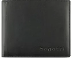 Bugatti Super Slim Portemonnee RFID-bescherming Leer 9 cm - Heren - Staand formaat - schwarz