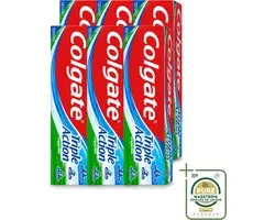 6 x Colgate - Triple Action - Original Mint - Tandpasta - 100ml - Wasstrips - Tandpasta - Gaatjesbescherming - Wittere Tanden - Frisse Adem - Mondverzorging