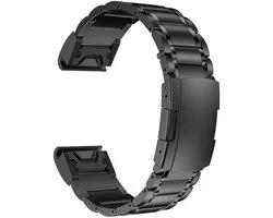 Bracelet en titane - Acier inoxydable - Compatible avec Garmin Fenix ​​​​3 / 5X / 5X Plus / 6X / 6X Pro / 7X / 7X Pro / 8 (51 mm) / Quatix 3 / 6X / Tactix (7) / Enduro (2) / Descent Mk1 / Mk2(i) / Mk3i 51 mm / D2 / Epix Pro Gen 2 51 mm - Noir