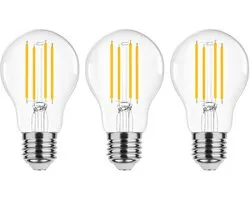 Modee E27 LED Lamp 8W - 1055lm - 2700K - Warm Wit - LED Filament Globe A60 - Vervangt 75W Halogeen Gloeilamp - 3 stuks