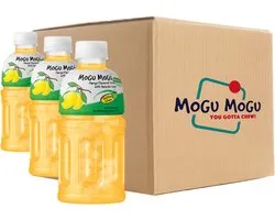Mogu Mogu Mango 24x320ml - Tropical Soda - Saveur mangue avec morceaux de noix de coco