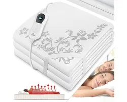 Warmteonderbed met Automatische Uitschakeling en Afstandsbediening - Elektrische Deken voor Bed met 3 Temperatuurniveaus