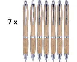 Bamboe Pennen - Pen van Hout - metalen onderdelen - zwarte inkt -Houten pen