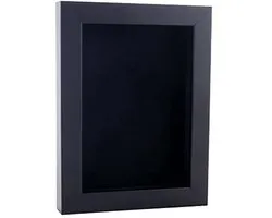Shadow Box Frame 16 x 20 in Black Wood - 3/4" Display Depth with Suede Backing