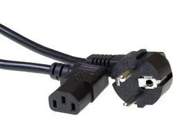 ACT Netsnoer Schuko CEE 7/7 male (haaks) - C13 (haaks) IEC 60320 zwart 2 m AK5018