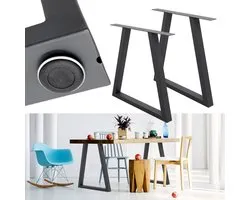 ECD Germany A-Design tafelpoten set van 2 H-vormige metalen tafelonderstellen 60x72 cm in antraciet gepoedercoat staal met industrieel ontwerp stevige meubelpoten geschikt voor eettafels en bureaus ideaal voor moderne en duurzame toepassingen
