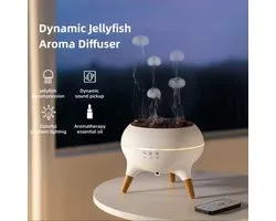 Luxe Kwallen aroma diffuser - Dynamische Kwallen luchtbevochtiger - Kwallen design luchtbevochtiger voor woonruimtes - Luchtbevochtiger met meerdere stoomfuncties ledverlichting en afstandsbediening - 250 ml