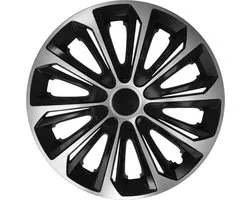 NRM STERK - wieldoppen - Maat 15" - Duocolor: zwart/zilver - 4 stuks