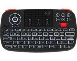 Rii i4 Bluetooth en 2.4GHz Mini Wireless Keyboard met Touchpad Mouse Combo, LED Backlit, Rechargable Li-ion Battery