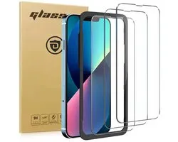 Protecteur d'écran en Glas pour iPhone 14 Pro - Tempered Glass - Transparent et résistant aux rayures - Incl. Cadre d'installation - 3 pièces