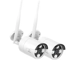 Outdoor Camera Systeem - Beveiligingscamera Set - Woning Beveiliging - Draadloze Dual Band WiFi - 15x13x19 cm 1kg - Zwart