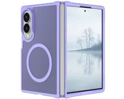 Coque pour Samsung Galaxy Z Fold 8 – Coque arrière hybride - Compatible avec MagSafe – TPU absorbant les chocs et PC rigide – Coque de protection mate semi-transparente Violet