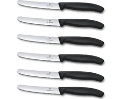 Couteau de table Victorinox 6 pièces manche courbe noir