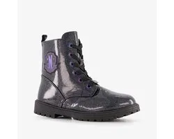 Wednesday meisjes veterboots met glitters zwart - Maat 37