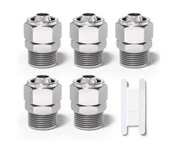 Bwintech 5 stuks 8mm buis OD x 3/8 “Male BSP Thread rechte Push To Connect borgmoer buis pneumatische fitting, KPC8-03 - ShopVlot
