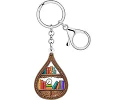 WEVENI Acrylic Bookcase, Keychain, Charms, Vintage Book, Library Accessories, Librarian, Gifts for Readers, Book - ShopVlot