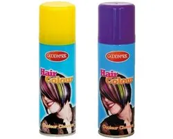 Goodmark Peinture capillaire de déguisement Carnaval - spray capillaire - couleurs violet et jaune - 125 ml par flacon - peinture
