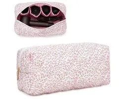 Sac de rangement adapté aux Dyson Airwrap et Airstrait - Trousse de voyage à imprimé floral pour fers à coiffer et brosses - Étui portable pour accessoires capillaires de voyage - rose