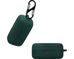 kwmobile Housse adaptée à EarFun Free Pro 3 - Housse en Siliconen pour écouteurs en vert foncé