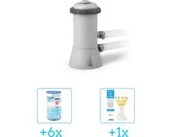 Intex 28604GS Filterpomp - 2.271 liter per uur inclusief Intex Filter Cardridge - Type A (6 stuks) & WAYS Testrips (1 stuks)