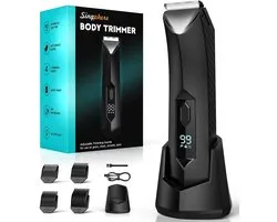 Men's Intimate Trimmer for 4 Intimate Parts with LED Light and Display, Intimate Shaver with Border Combs, IPX7 for - ShopVlot