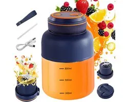 Blender To Go - 1300 ml - Mini Blender - Mixeur sans fil - Smoothie maker - Presse-agrumes - Centrifugeuse pour le sport, les voyages et les repas légers - 20.5x9,5cm