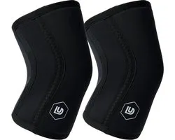 DoubleUnders - Knee Sleeves Zwart - 7mm Neopreen - Crossfit- Powerlifting - Maat L