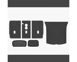 Tesla Model Y Juniper Standard RWD Rubber Kofferbakmatten + Achterbankbeschermer – Ecoline – Interieur Accessoires