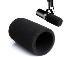 Professionele Popfilter voor Microfoon - Schuimlaag Windscherm voor Geluidsbescherming en Stemopname met Compatibiliteit voor Dynamische Microfoons zoals Shure SM7dB