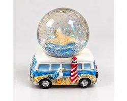 Sneeuwbol met Camper & Vuurtoren – Decoratieve Waterbol – Strand & Zee – Maritieme Decoratie – Souvenir