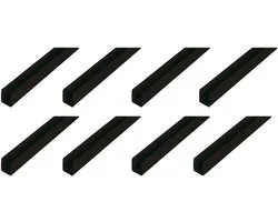 Alberts 8 x U-Profil, Aluminium, schwarz, 10 x 18 x 10 x 1 mm, lengte 1 m