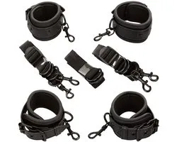 Calexotics - Nocturnal Bed Restraints Leather Adjustable Black