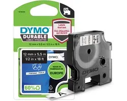 DYMO originele D1 Duurzame labels | Zwarte Tekst op Wit Label | 12 mm x 5,5 m | zelfklevende etiketten voor de LabelManager labelprinter | gemaakt in Europa