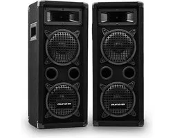Paire d'enceintes de sonorisation passive auna Pro PW-65x22 MKII - Boîtiers de sonorisation 3 voies - Subwoofer 6,5" - 300W RMS / 600 W max.