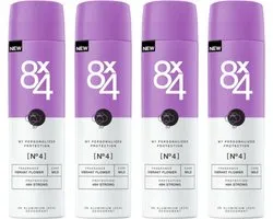 8x4 Deodorant Spray No 4 Vibrant Flower - Voordeelverpakking 4 x 150 ml