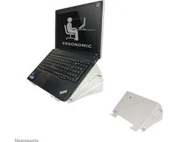 l'élévateur en acrylique pour ordinateur portable Neomounts, modèle NSNOTEBOOK300 est un élévateur pour ordinateur portable inclinable.
