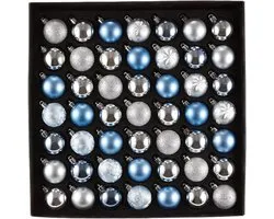 Heitmann Deco Kerstballen Set 49 stuks 4 cm Plastic Blauw/Zilver